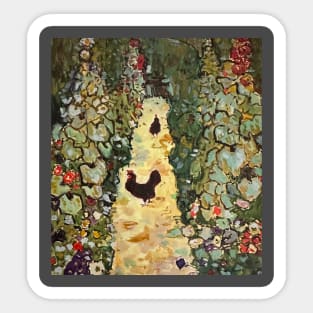 Garden Path with Hen after Klimt Sticker